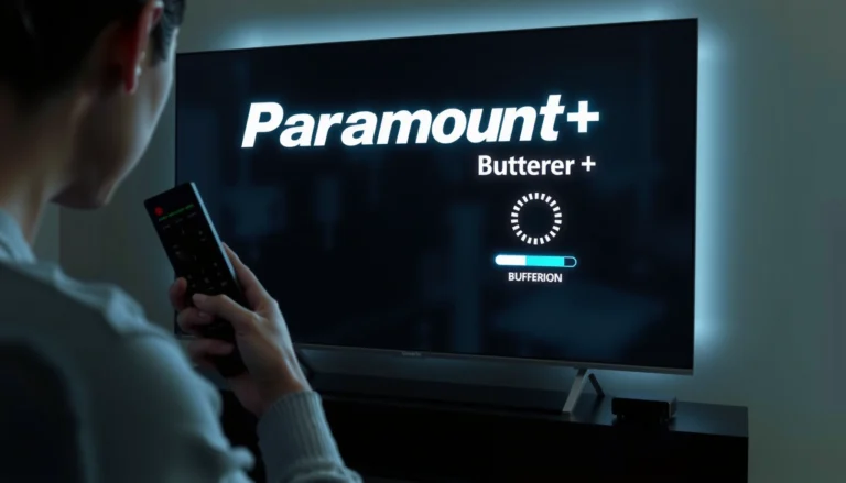 User troubleshooting Paramount+ buffering on a Smart TV with tips to resolve streaming issues.