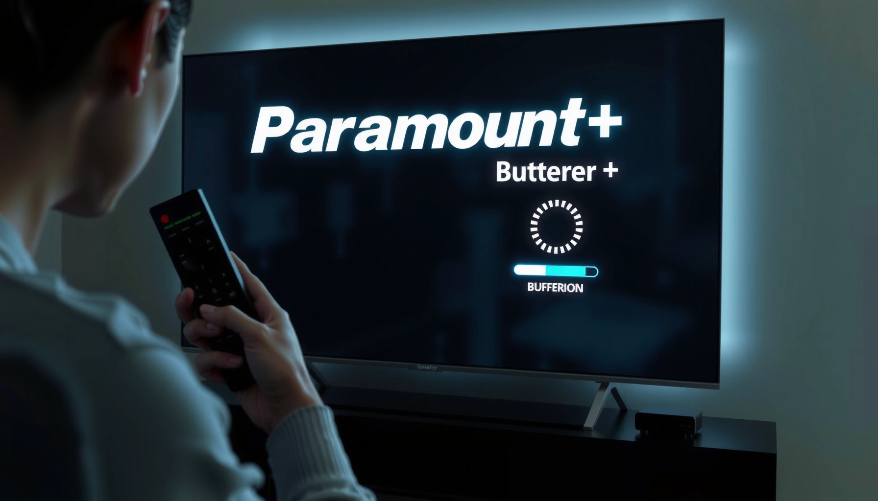 User troubleshooting Paramount+ buffering on a Smart TV with tips to resolve streaming issues.