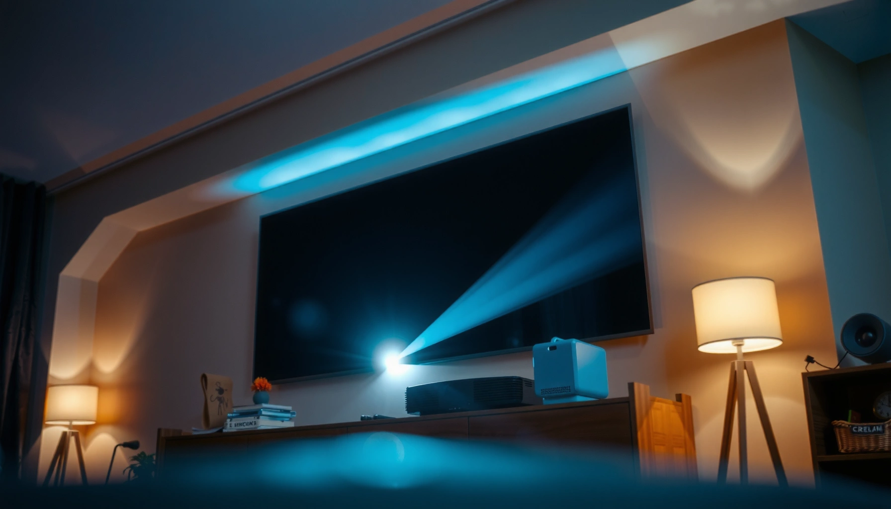 Infographic explaining how many lumens are needed for a home projector's brightness.