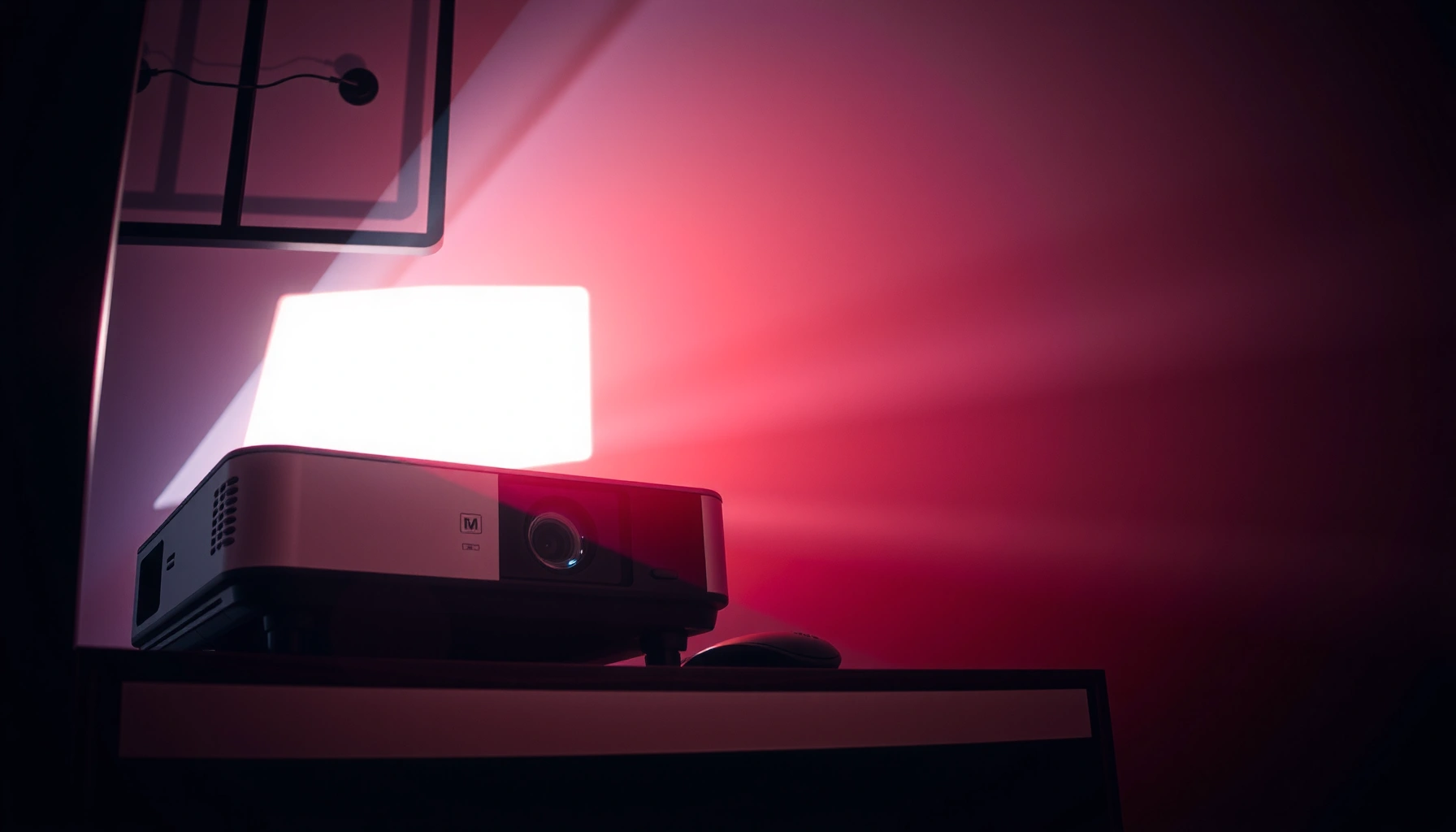 Illustration showing the step-by-step process of how a projector converts light into an image.