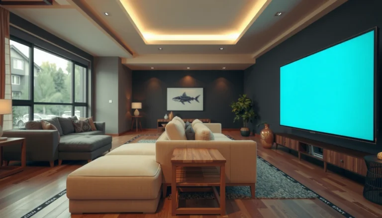 Guide to ideal viewing distance for large TV screens based on size.