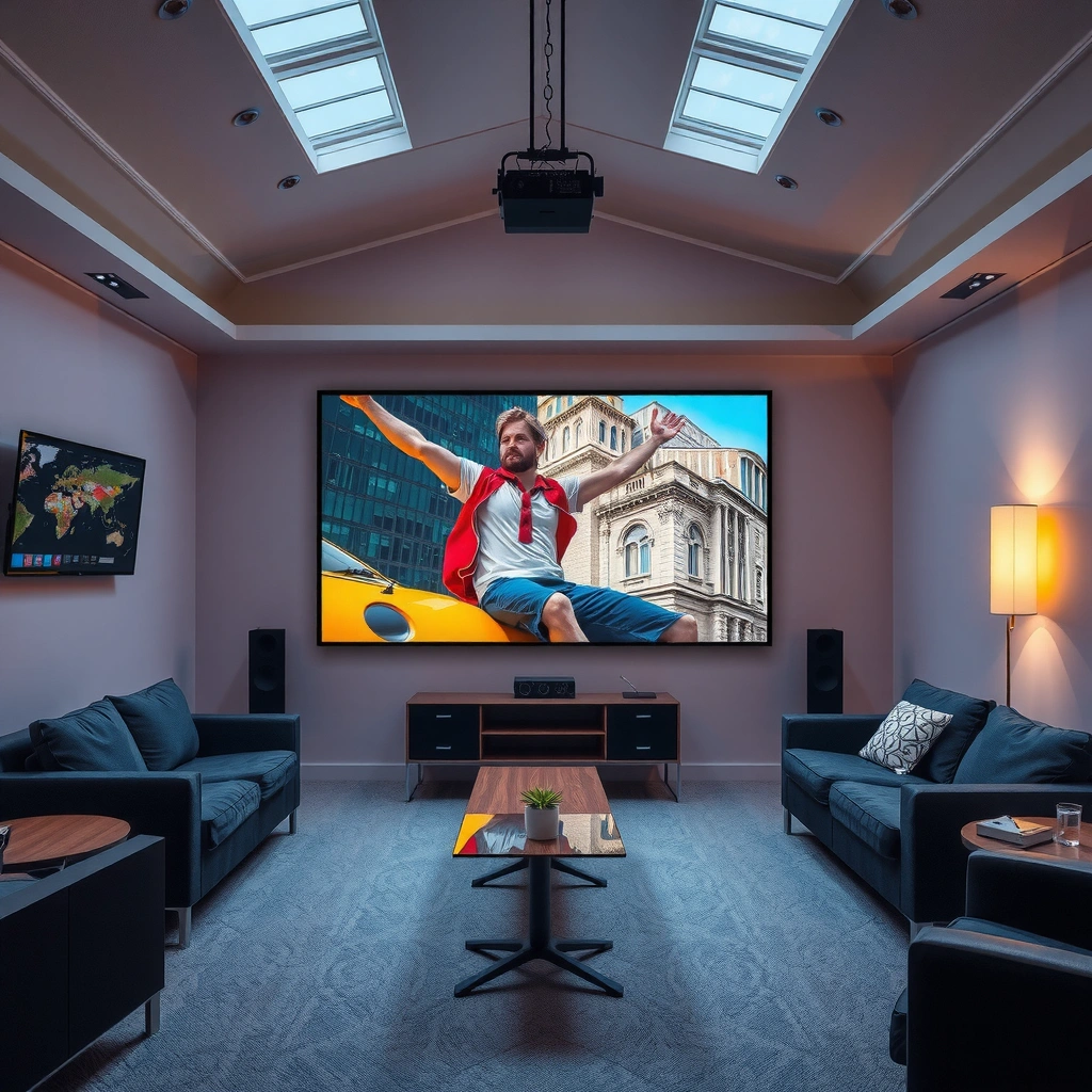 Comparison of projector image size and quality against TV displays