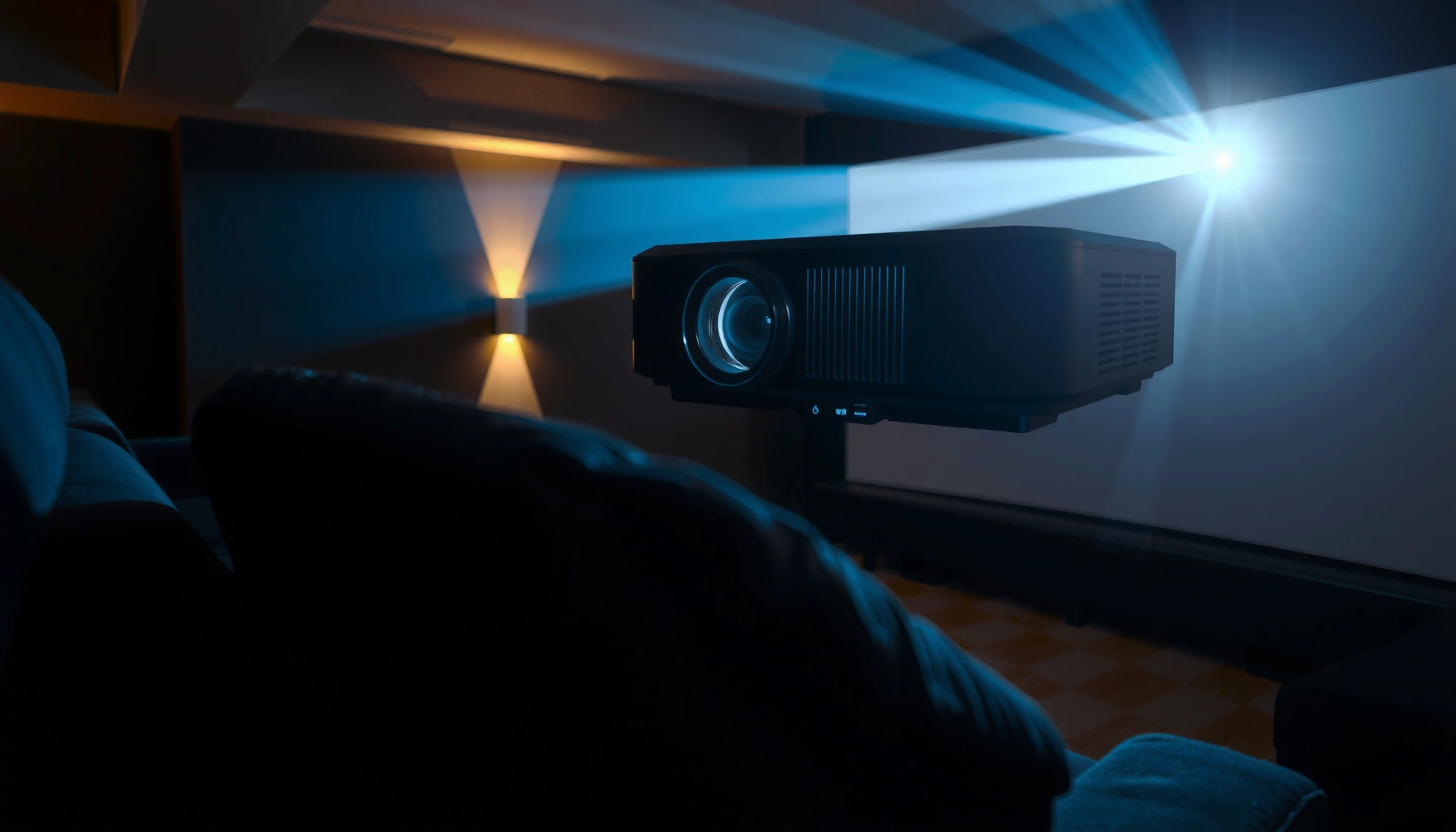 Illustration showing the significance of contrast ratio in projector performance and image quality.