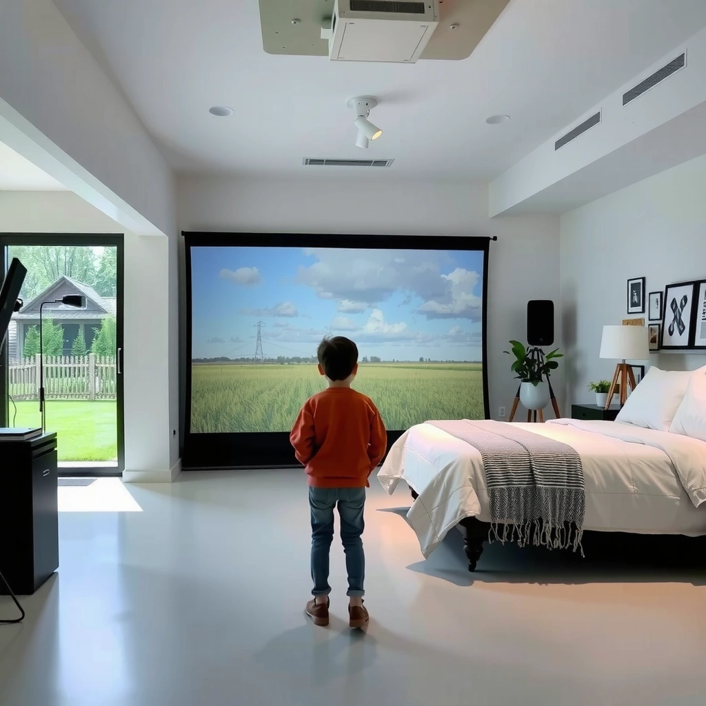 A comparison of projector brightness in various daytime lighting conditions for optimal viewing.