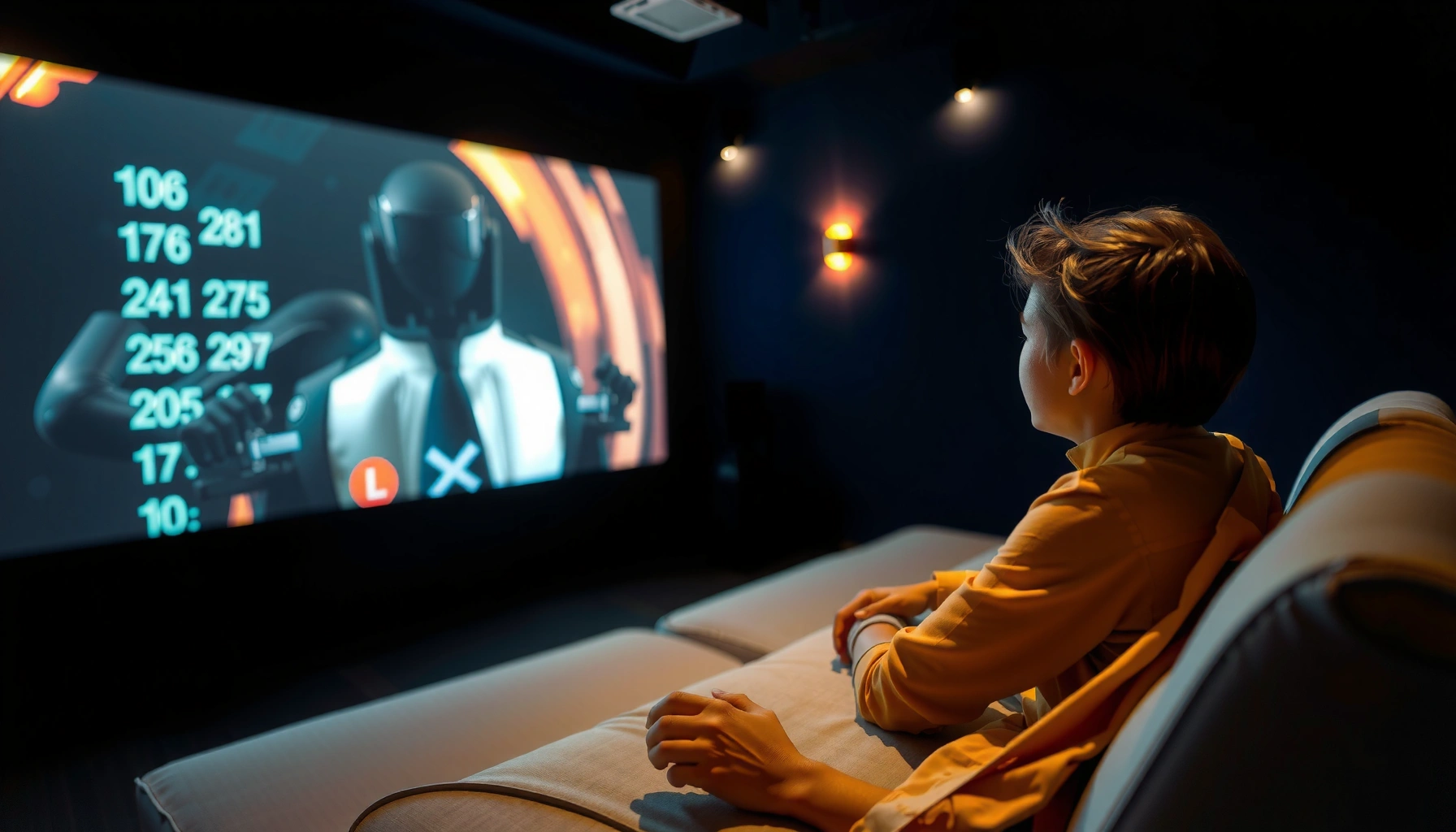 Visual guide on selecting the right lumens for indoor projectors based on room size and lighting conditions.