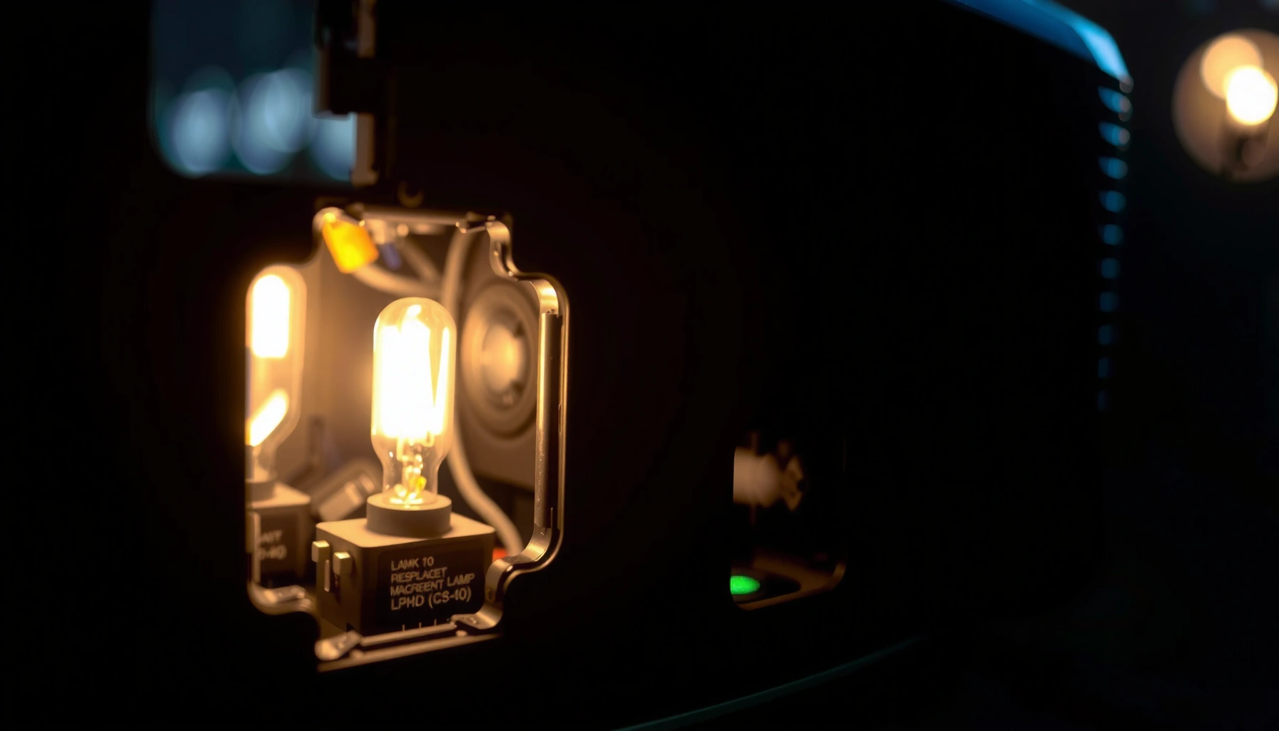 An infographic illustrating the lifespan of LCD projector bulbs and maintenance tips.