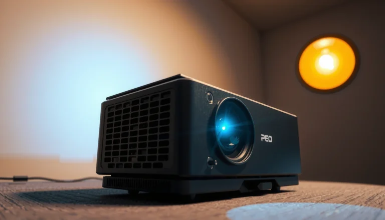 An LED projector showcasing its estimated lifespan and maintenance tips for longevity.