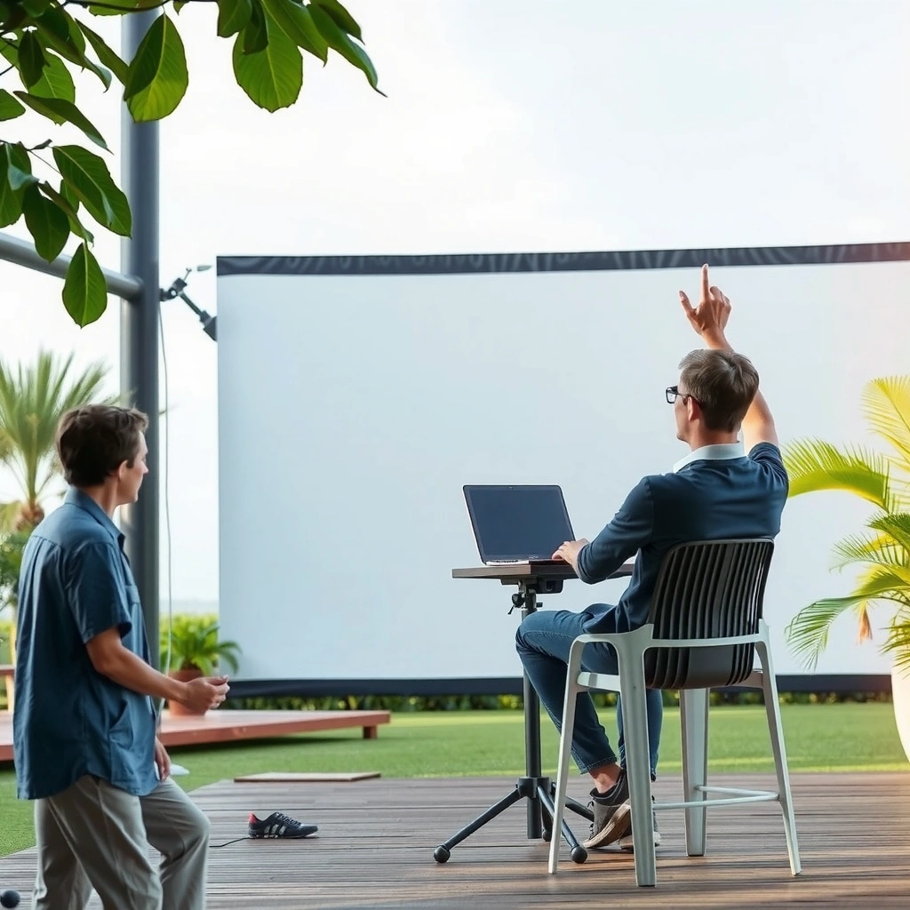Infographic explaining lumens rule of thumb for outdoor projectors in daytime conditions