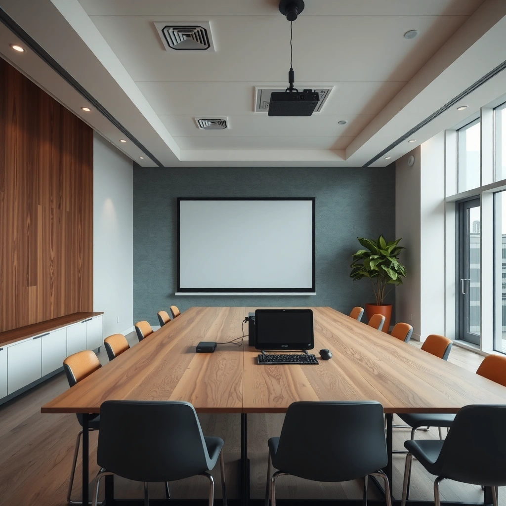 A comparison of projector brightness levels suitable for various conference room lighting conditions.