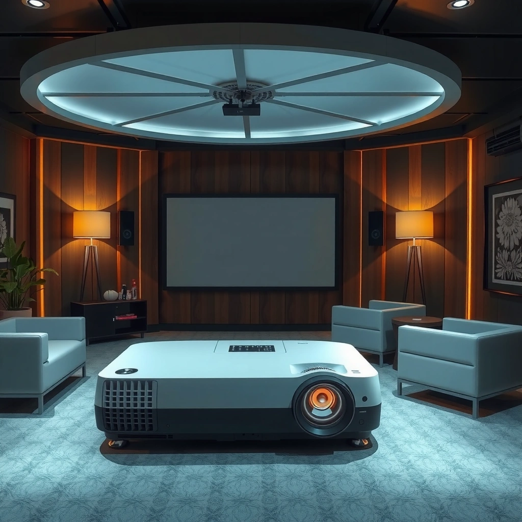 Illustration showing how to match projector lumens to different room lighting conditions.