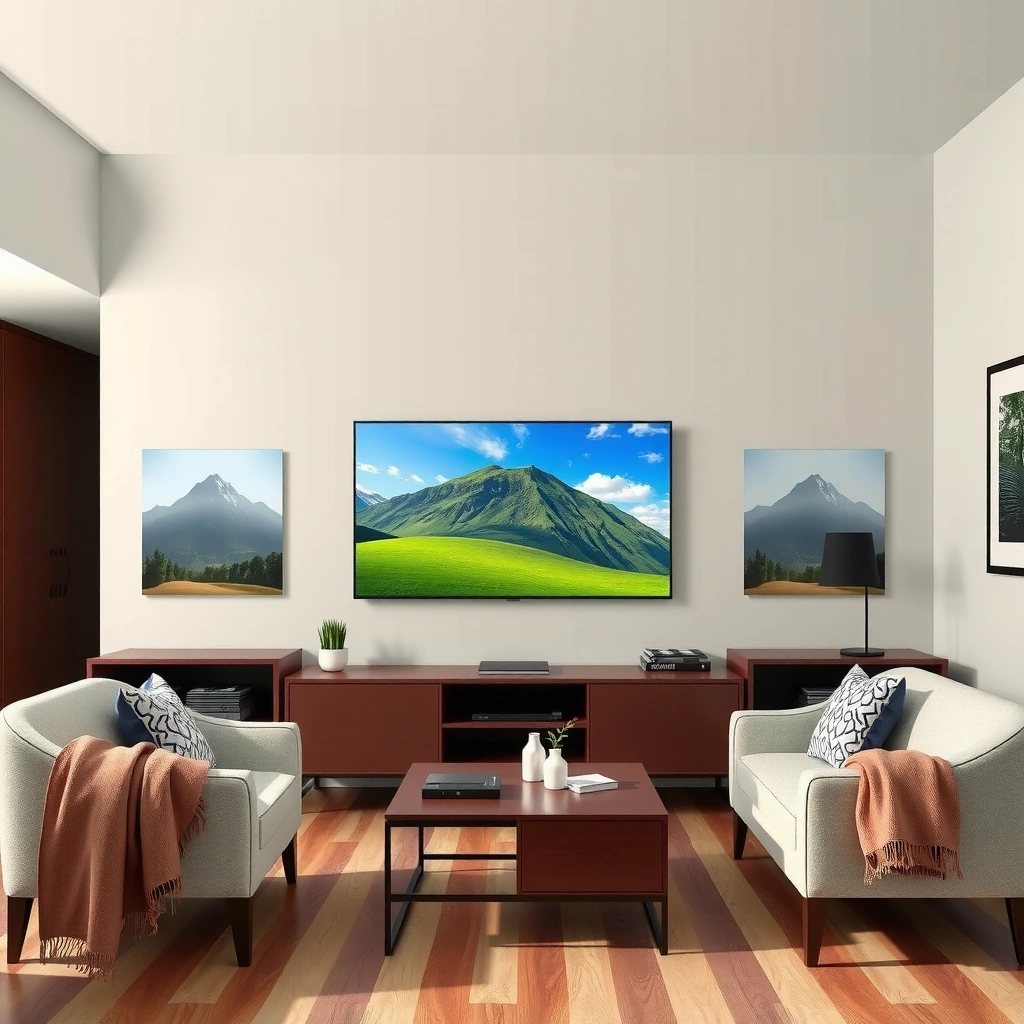 A person measuring the distance in a room to determine the correct TV size for optimal viewing.