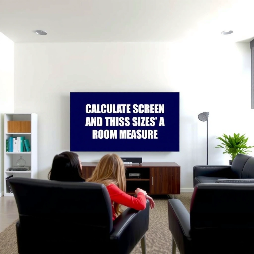 A person measuring the distance from the TV to the seating area in a living room for optimal viewing.