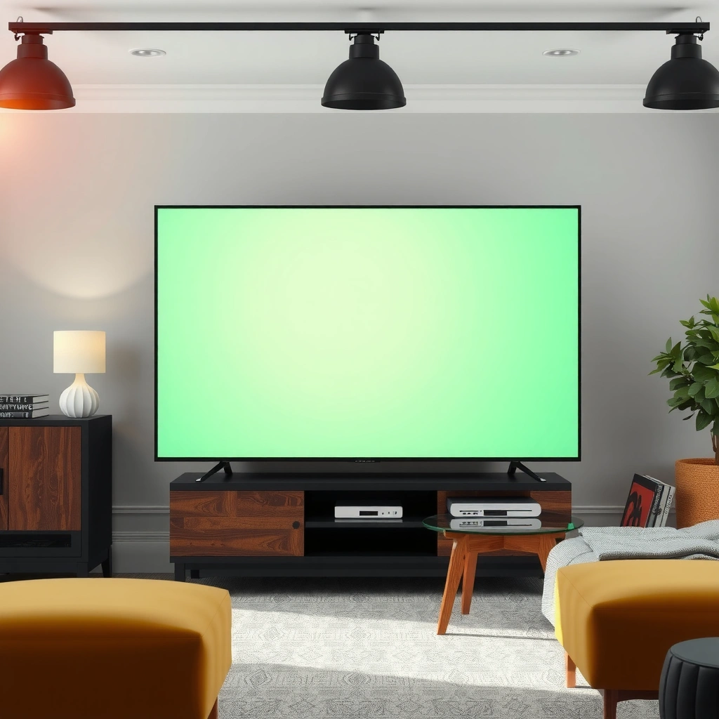 A person measuring the distance from the couch to the TV for optimal viewing experience.