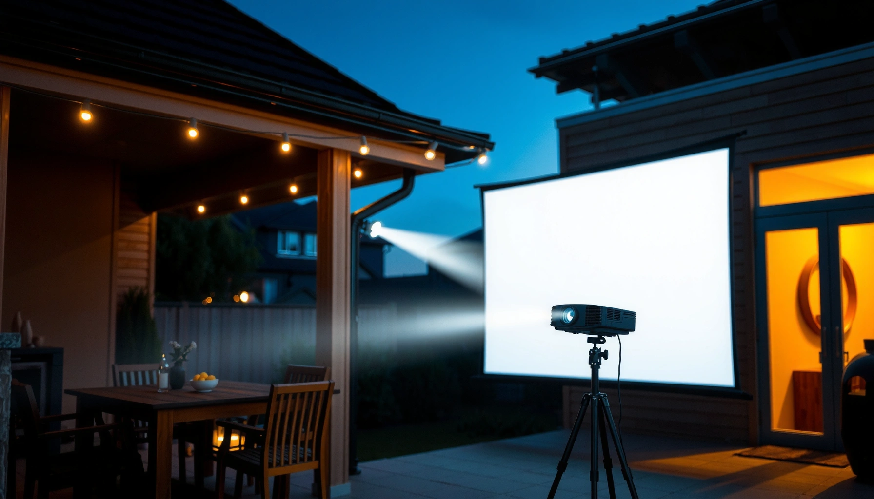 Outdoor projector brightness guide showing lumens needed for optimal viewing.