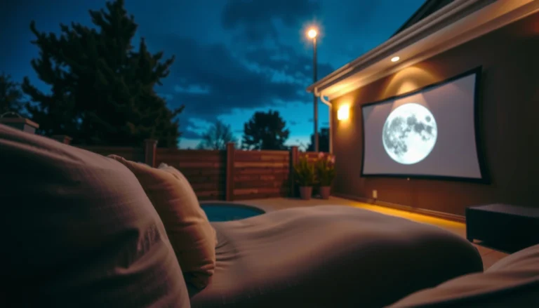 Illustration showing optimal lumens for outdoor projectors in various lighting conditions