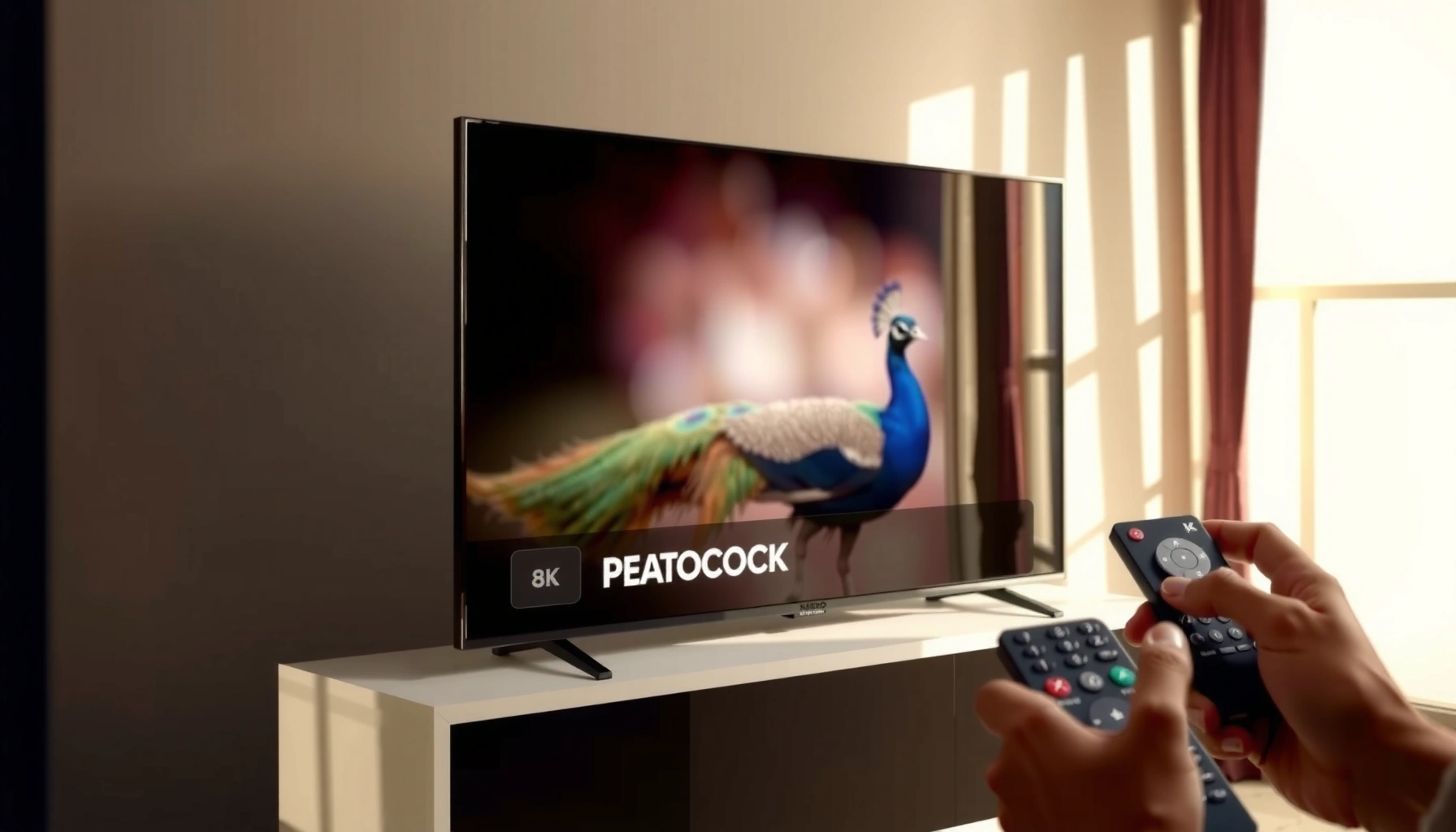 Smart TV displaying Peacock buffering issue with troubleshooting tips for resolution.