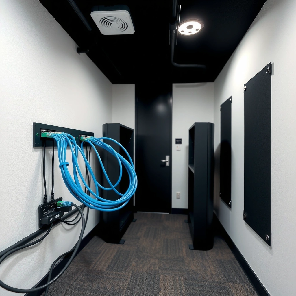 A diagram showing how to plan the route for installing Ethernet cable and choosing the right type.