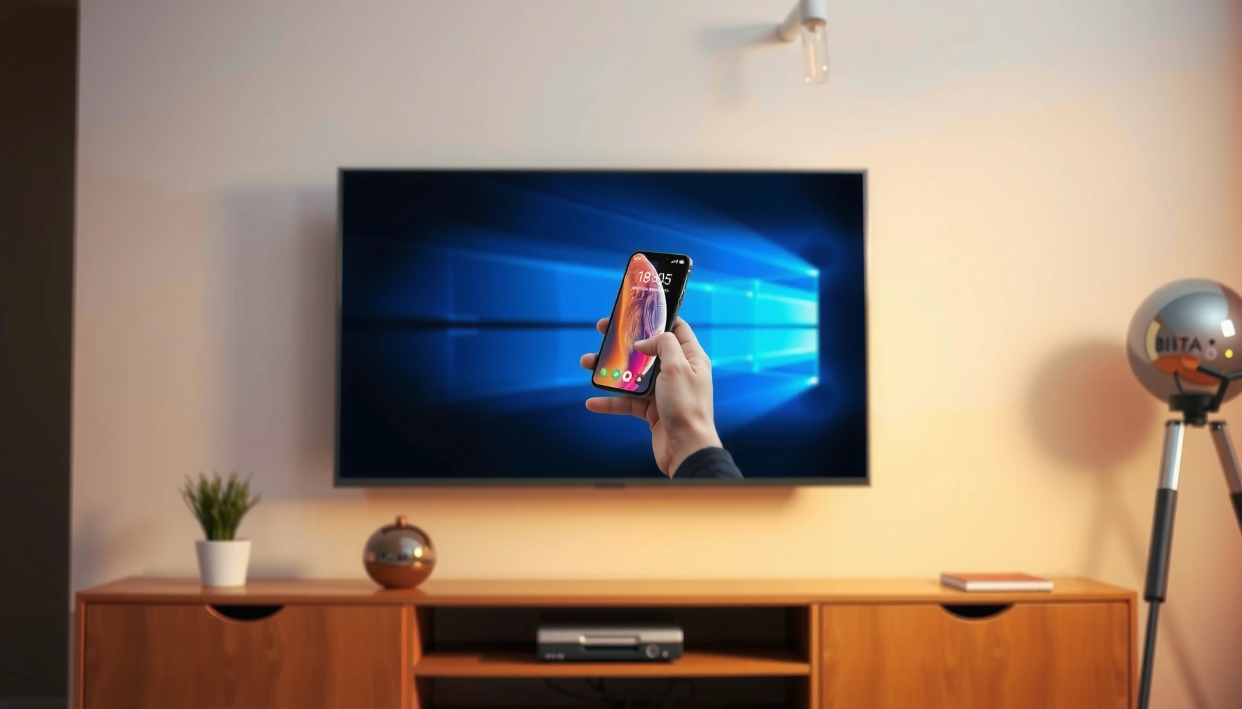 Step-by-step guide on how to project an iPhone screen to a TV for easy viewing.
