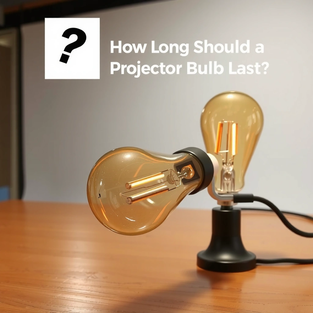 Illustration showing the average hours a projector bulb should last for optimal performance
