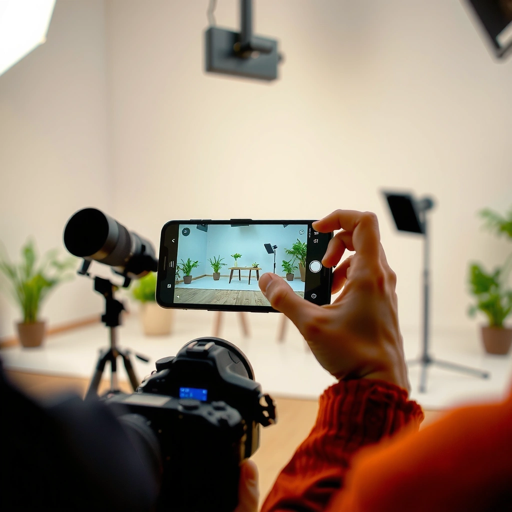 A person checking different casting methods supported by a projector for smartphone connection.