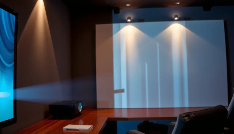 Illustration showing how far a projector can be placed from the wall for optimal image quality.