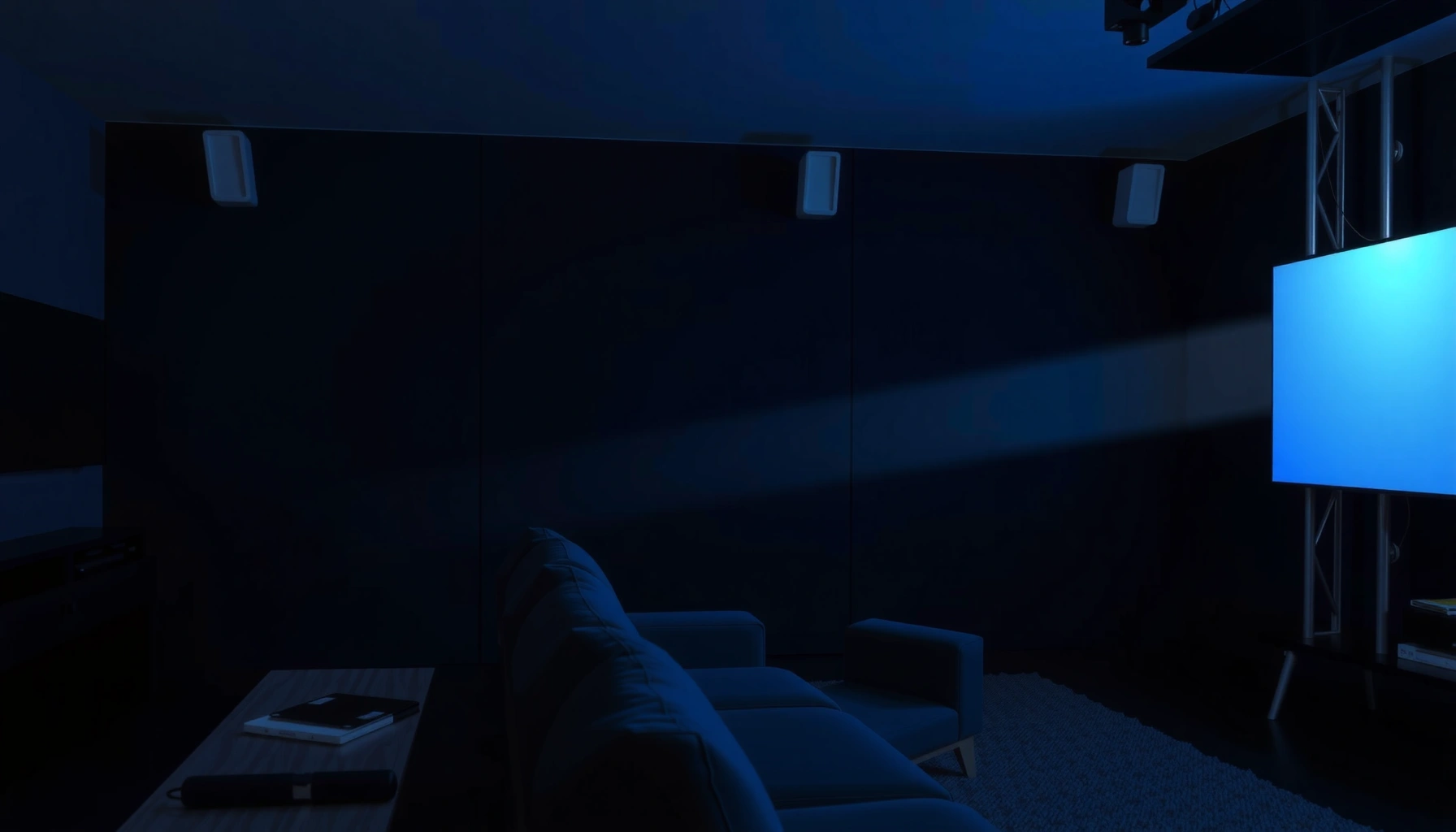 Diagram showing optimal projector distance from the screen for best image quality.