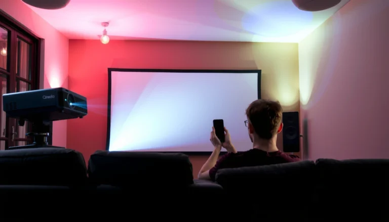 Diagram showing optimal distance between projector and screen for best image quality.