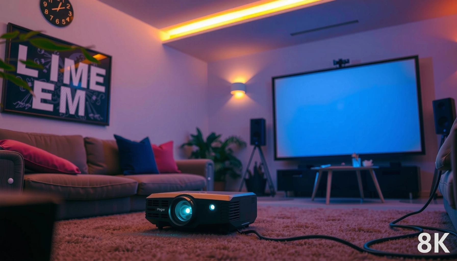 A visual guide on how many lumens are needed for projectors based on brightness requirements.