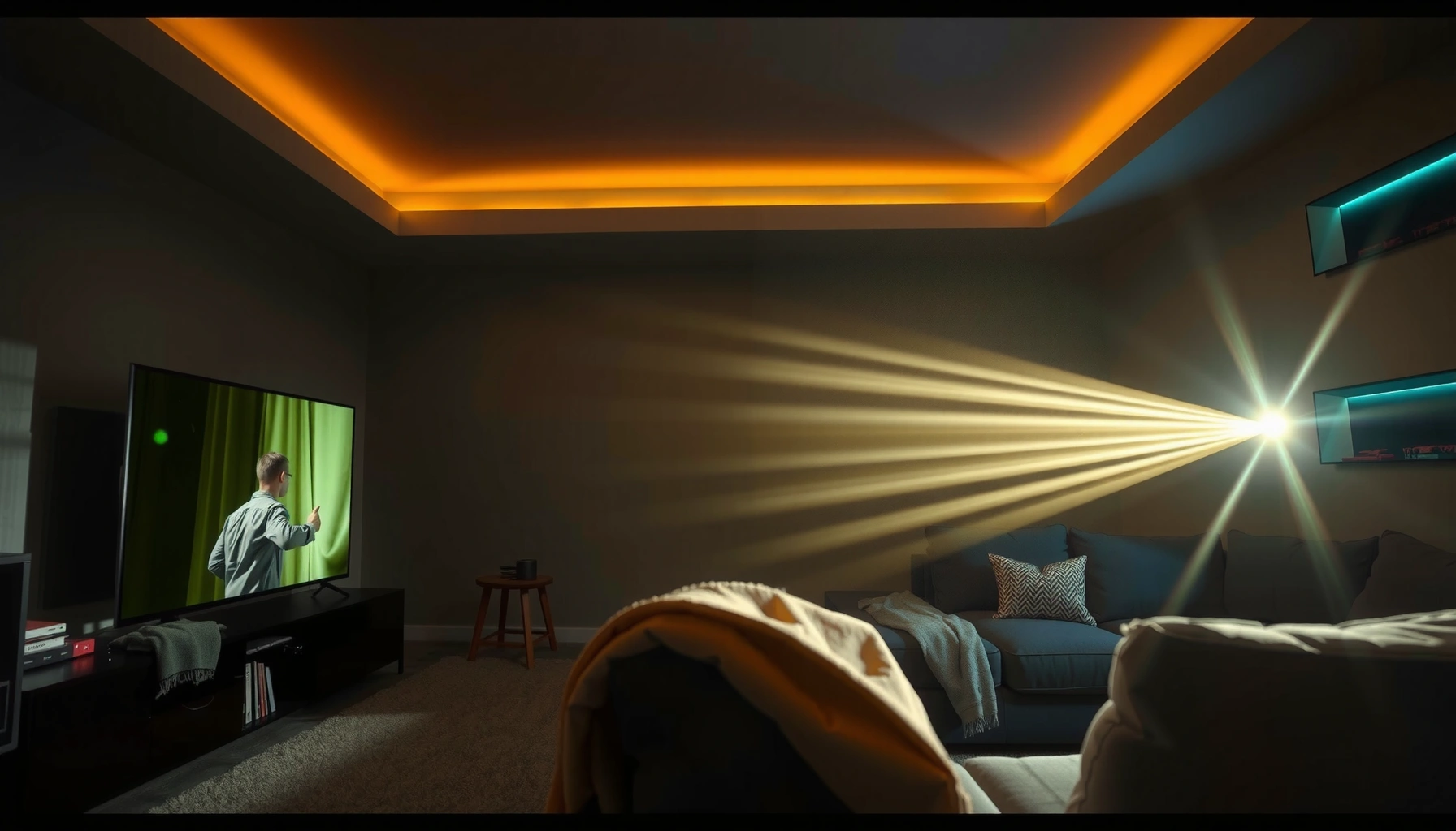 Infographic illustrating how many lumens a projector should have for optimal brightness.