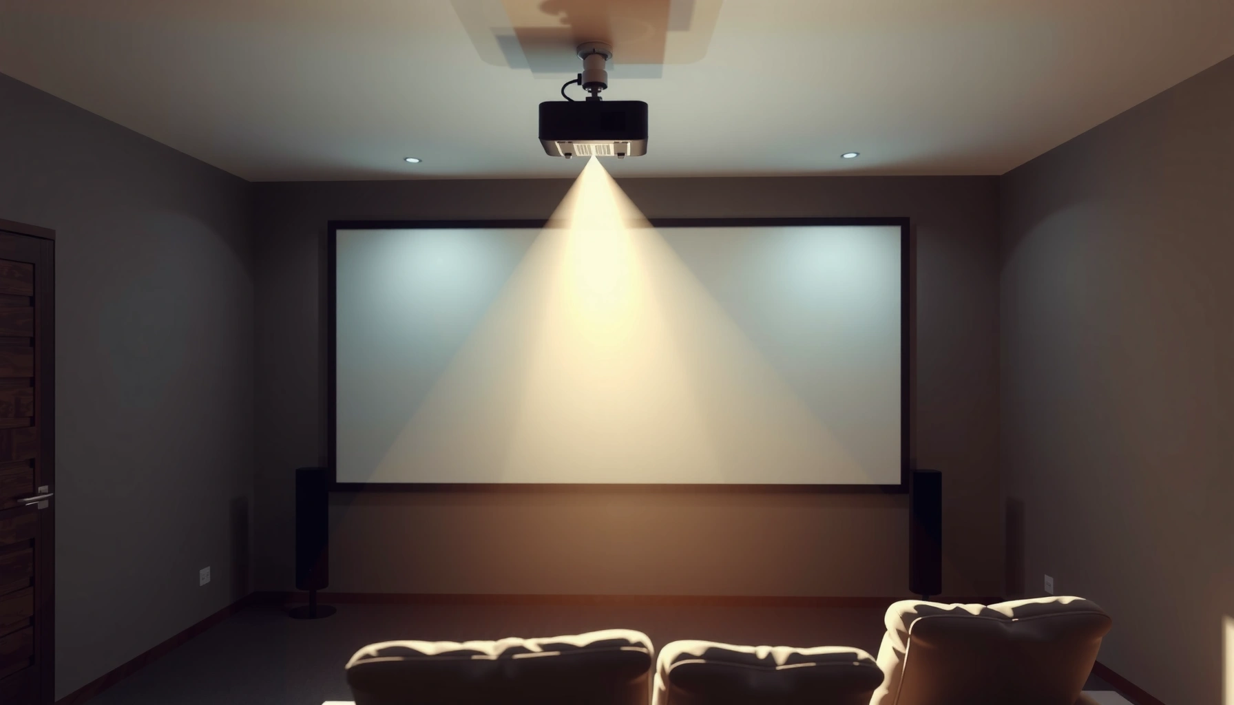 A bright room showcasing a projector's lumens output for optimal viewing.
