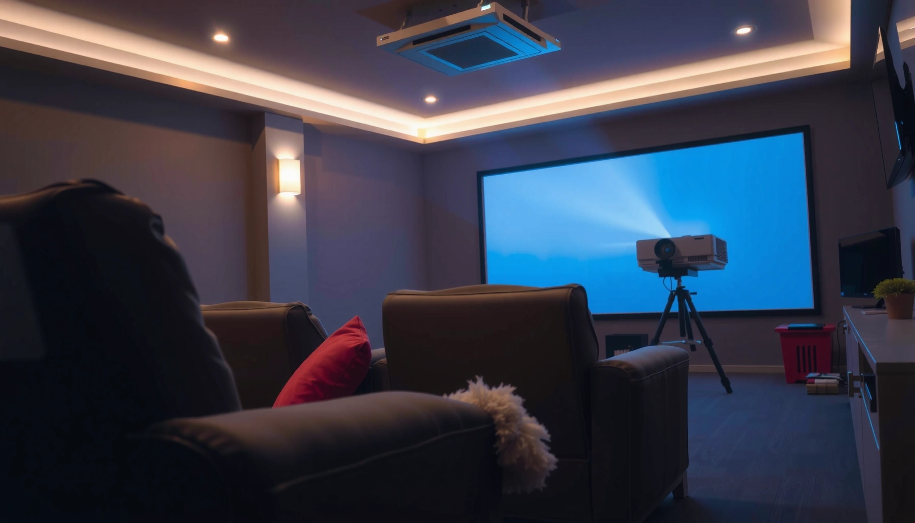 Illustration explaining how many lumens a projector should have for optimal brightness.