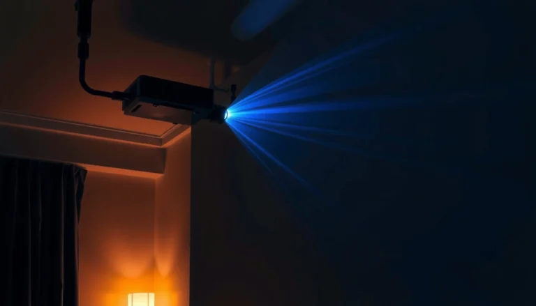 Diagram showing optimal distance to mount a projector from the screen for best viewing experience.