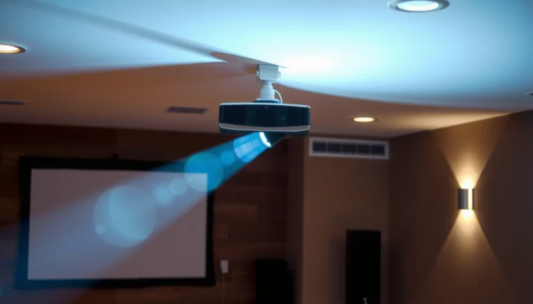 Illustration showing how far off center a projector can be for optimal image quality.