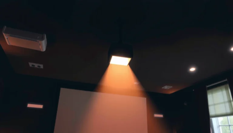 Illustration showing how far off center a projector can be placed for optimal viewing.