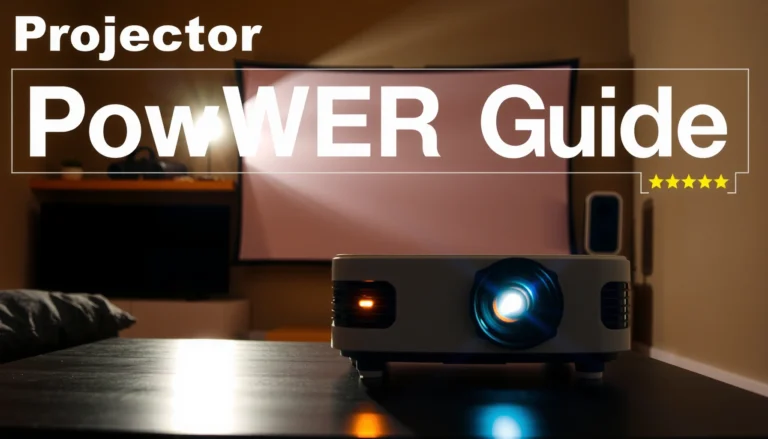 Infographic showing how many watts are needed to run different types of projectors.