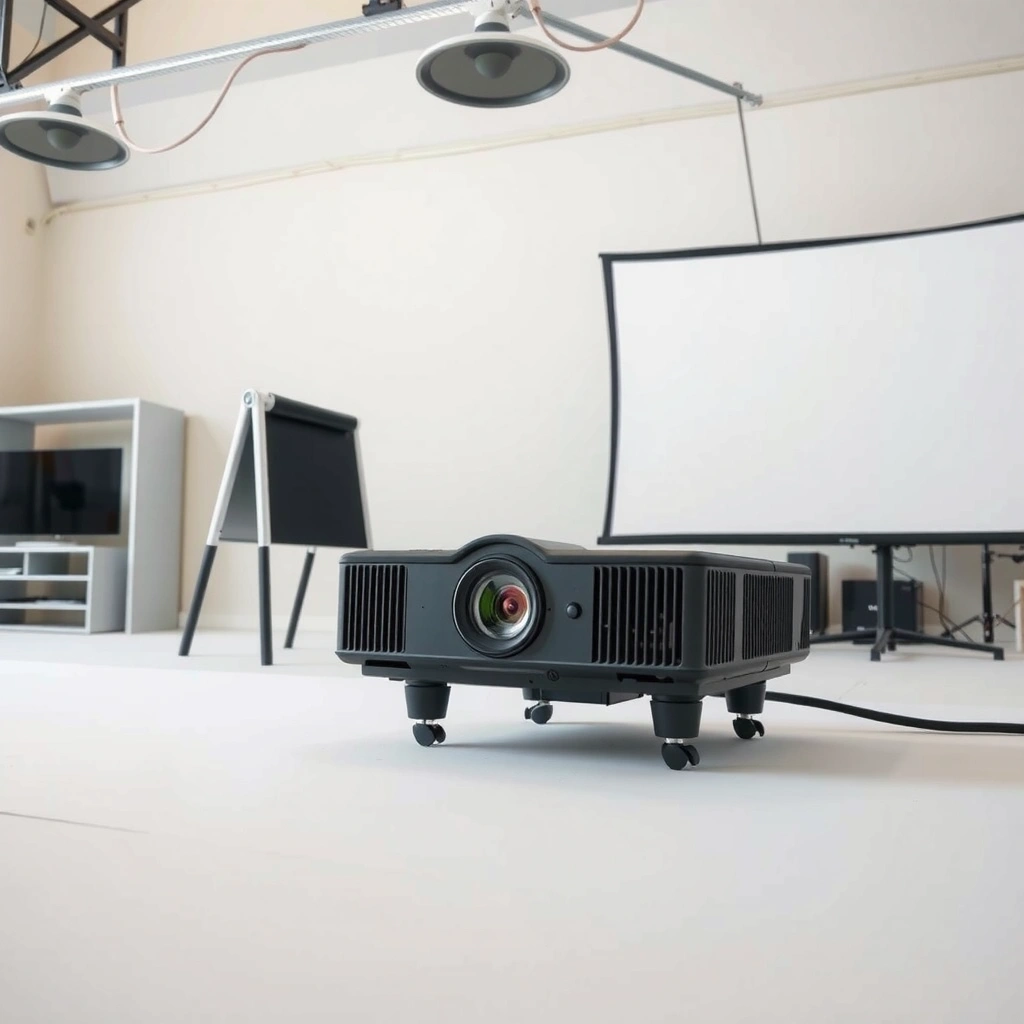 Illustration showing how to match projector throw distance to screen size for optimal viewing.
