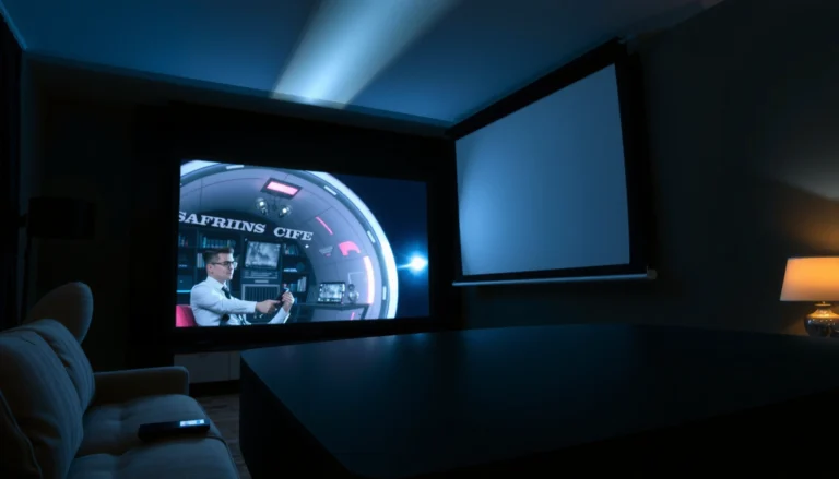 A projector TV displaying vibrant colors and clarity, showcasing real-world performance expectations.