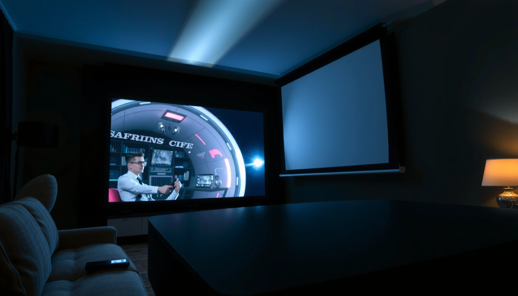 A projector TV displaying vibrant colors and clarity, showcasing real-world performance expectations.