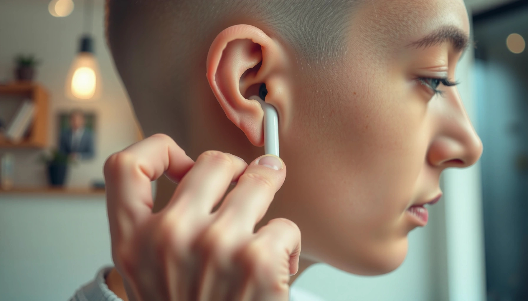 Step-by-step guide on how to properly put earbuds in your ear for optimal sound quality.