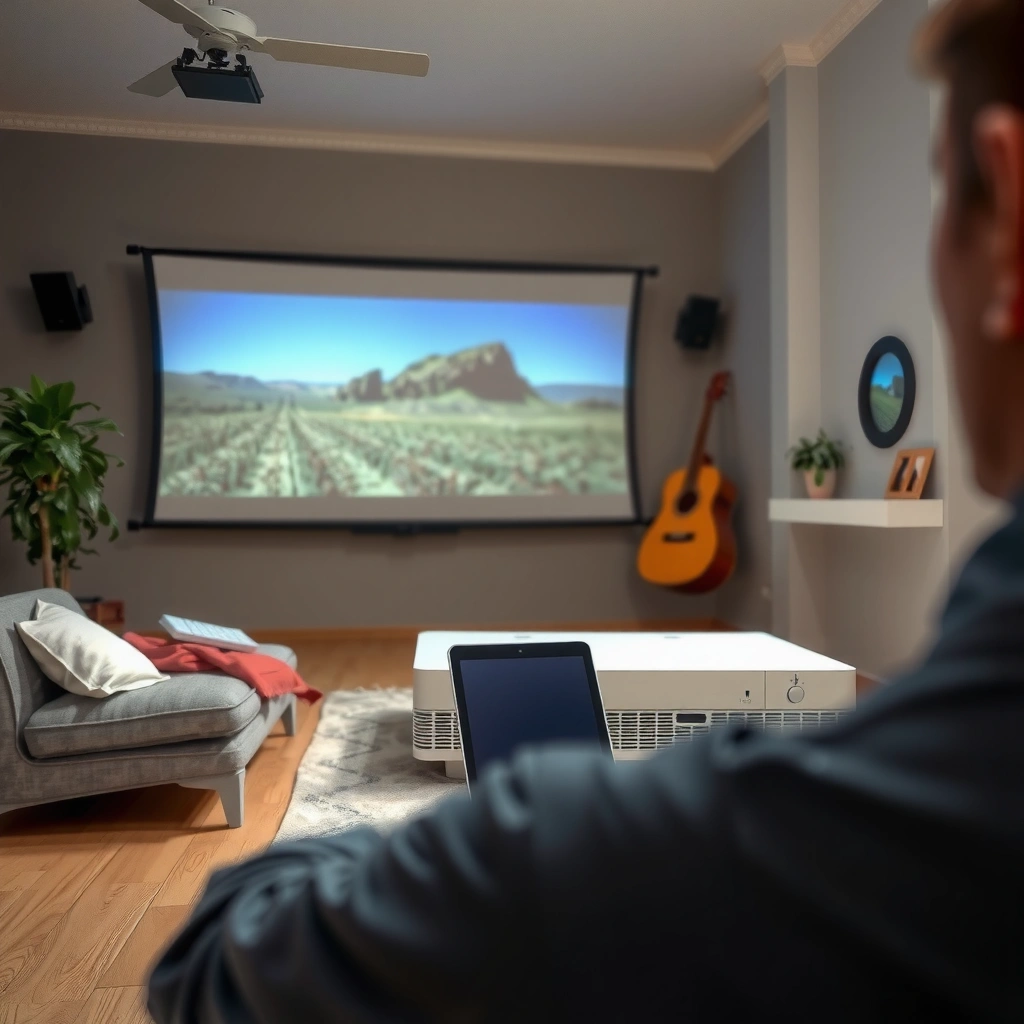 Comparison of room brightness and ambient light for projector lumens