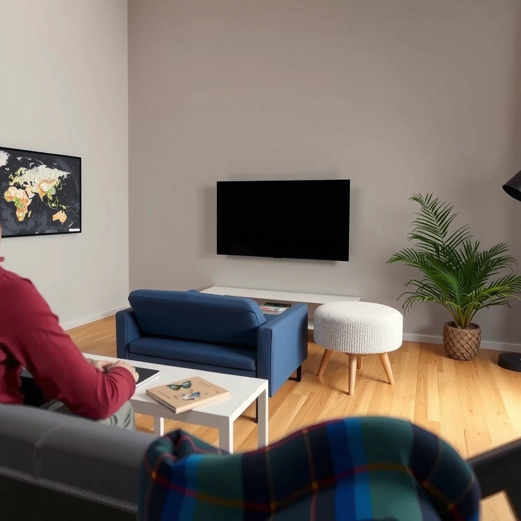 Illustration showing how room brightness affects projector lumens for optimal viewing.