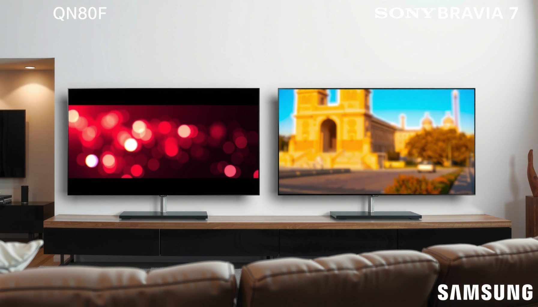 Comparison of Samsung QN80F and Sony Bravia 7 televisions for buyers