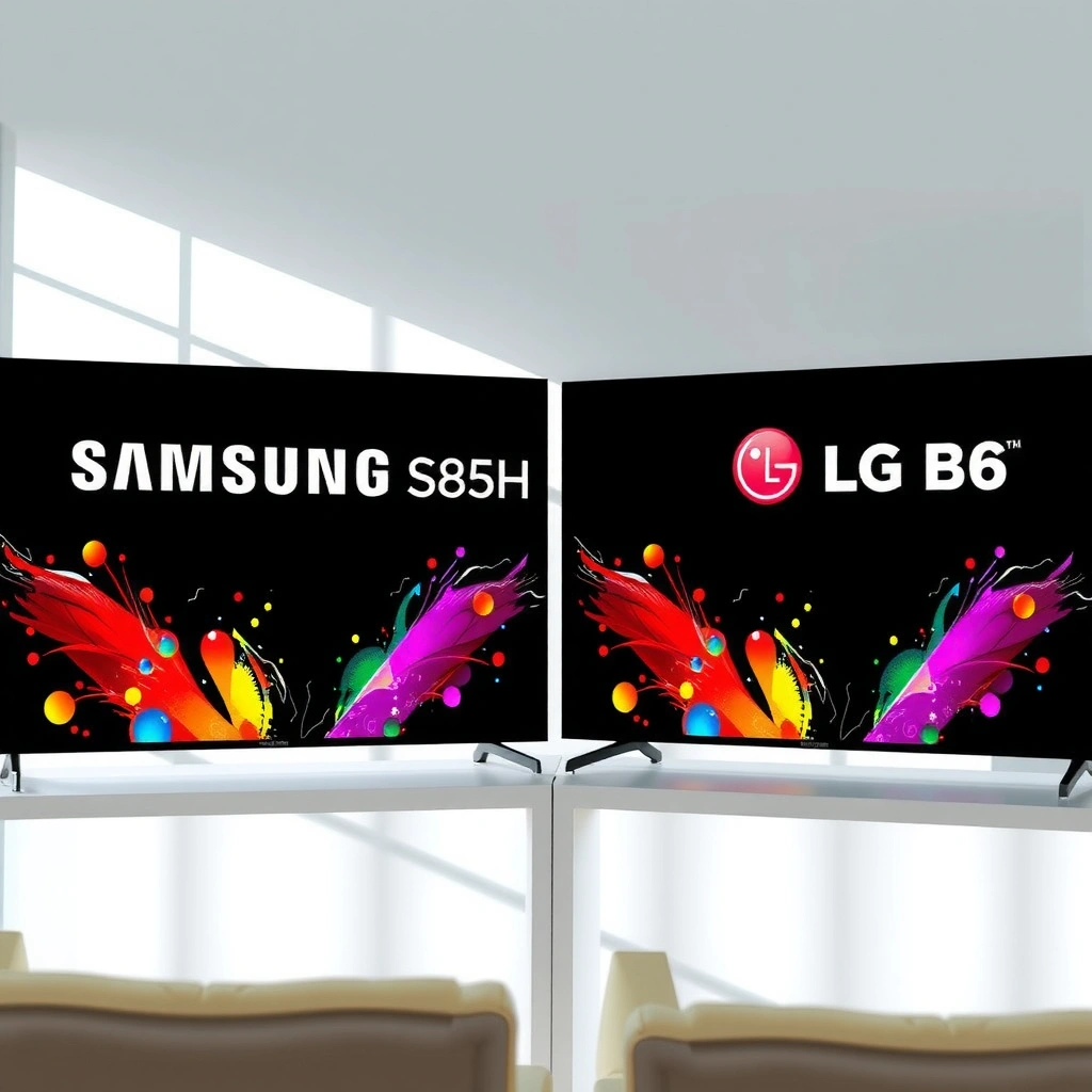 Quick comparison of Samsung S85H and LG B6 TVs highlighting key features.