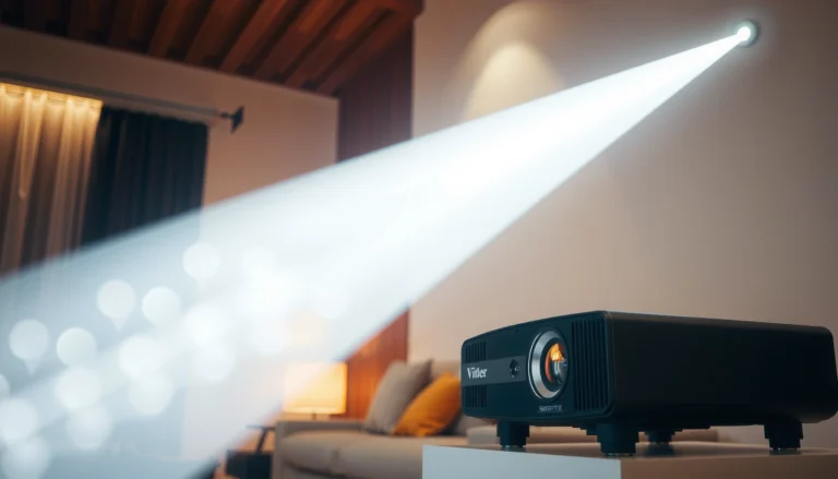 Illustration showing the effective distance of a short throw projector for optimal image quality.