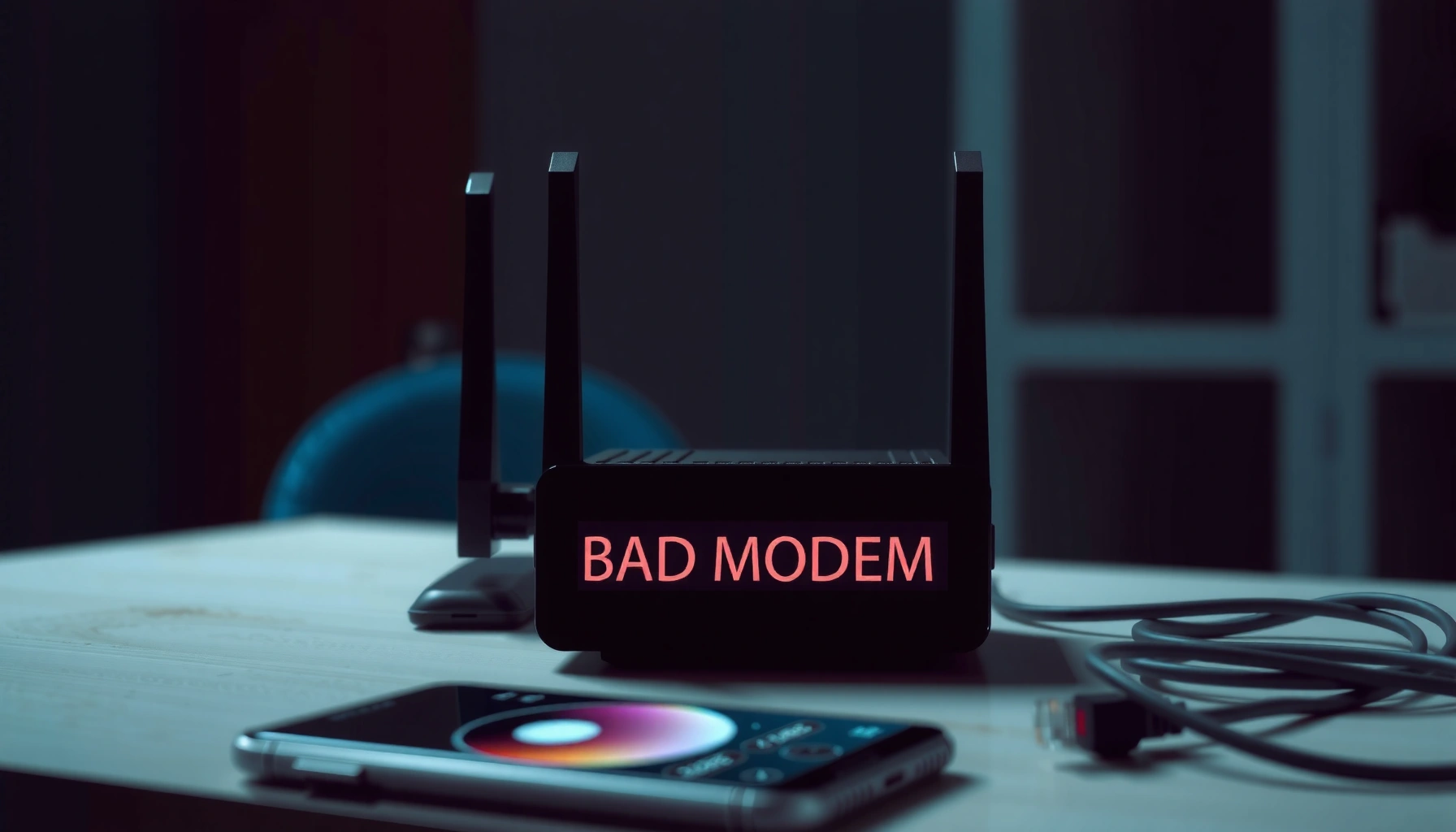 Image illustrating signs that indicate a modem may be bad, including connectivity issues and error lights.