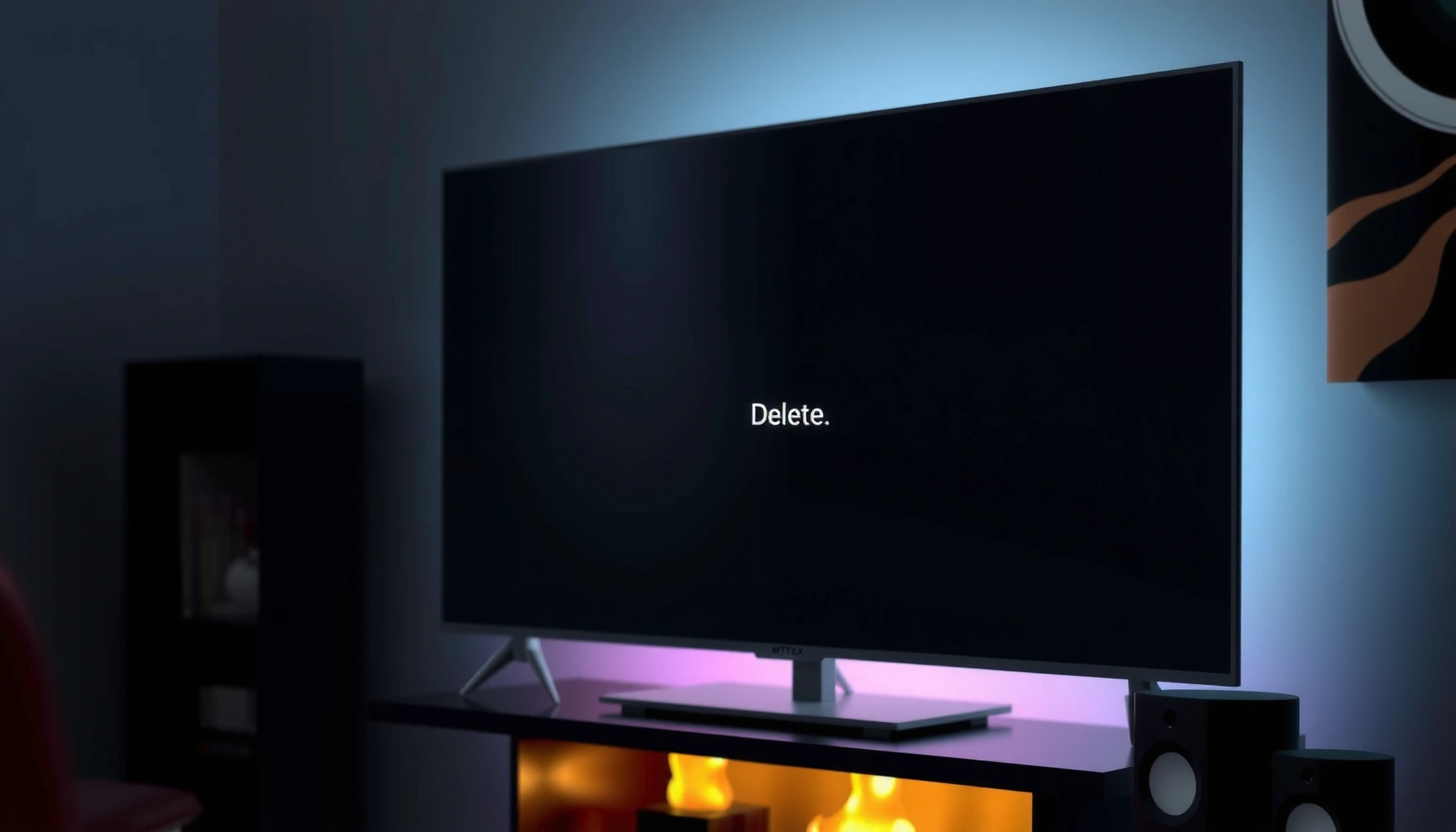 Smart TV screen showing error message for unable to delete apps, related to causes and fixes.