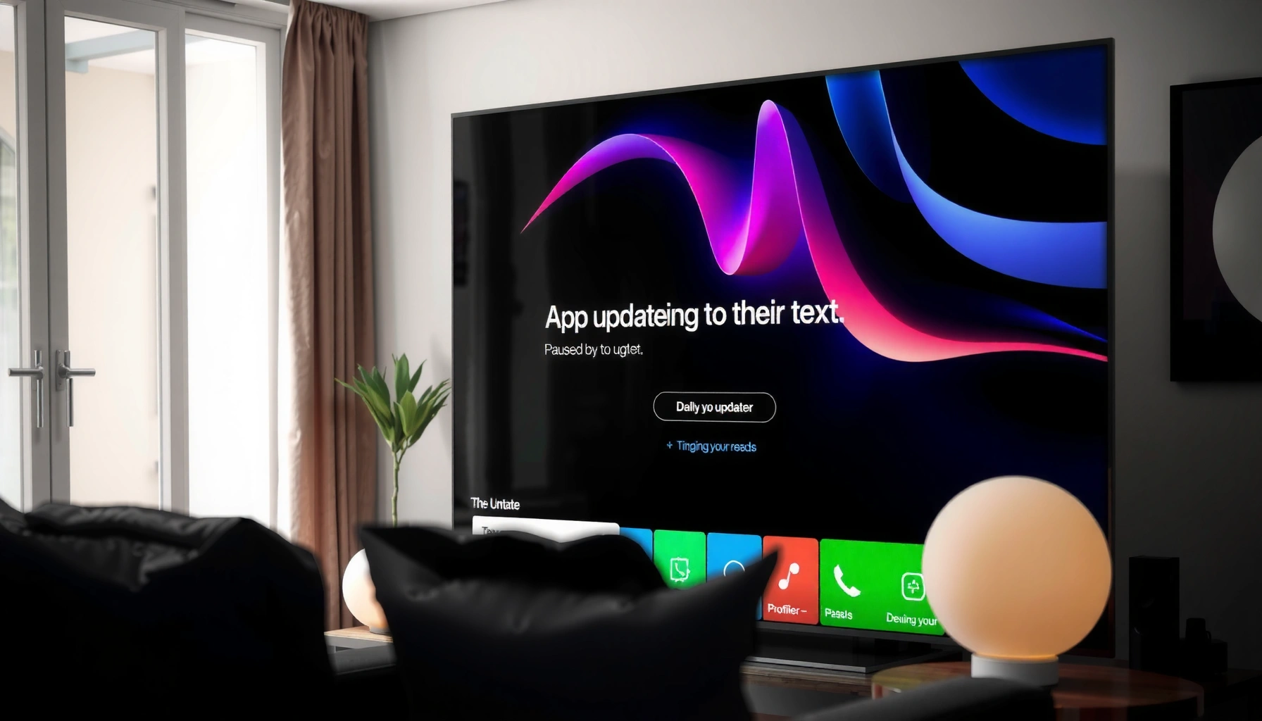 Image illustrating smart TV apps not updating, highlighting common causes and effective fixes.