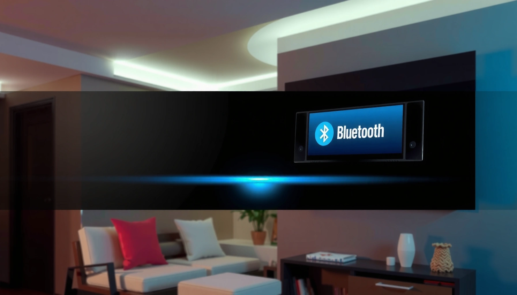 A smart TV with Bluetooth connectivity issues, highlighting common causes and fixes.