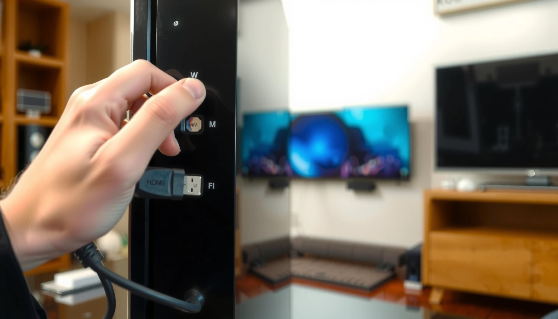 A smart TV with HDMI ports not working, illustrating common causes and fixes for HDMI problems.