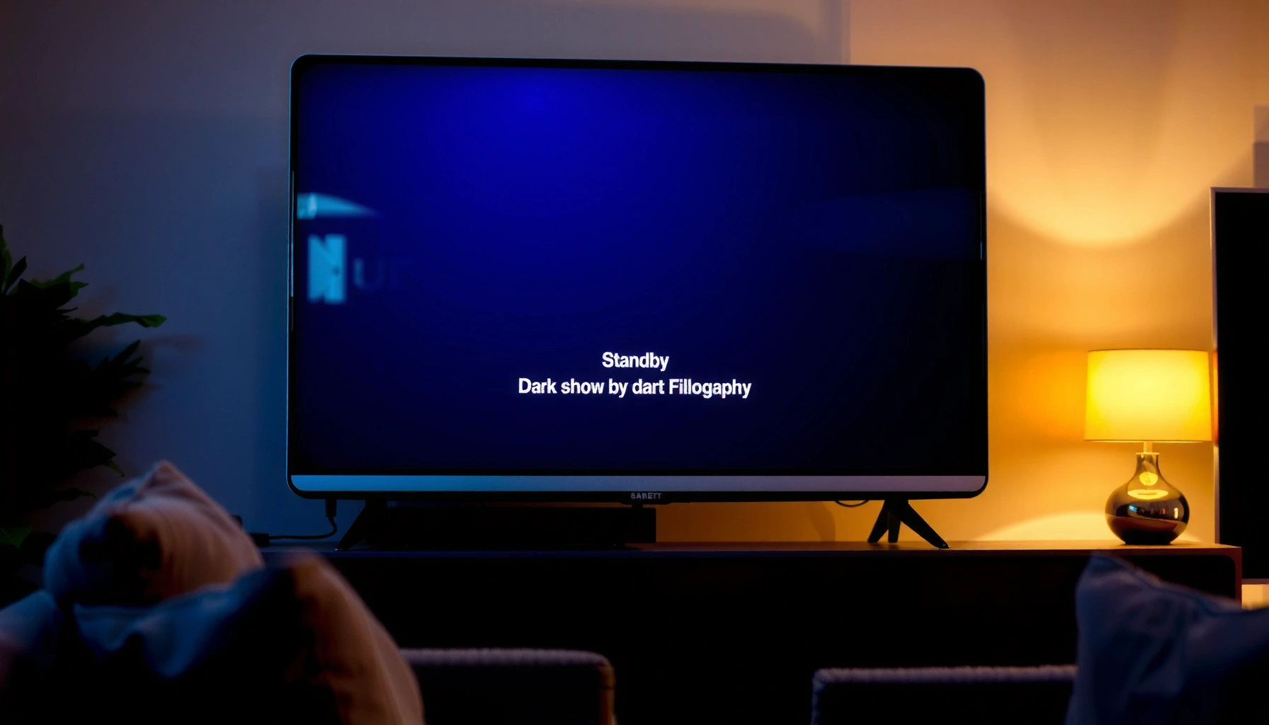 Smart TV display showing troubleshooting options for power issues and fixes.